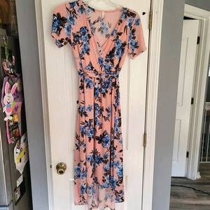 Pinkblush Maternity Floral Waist Tie Dress